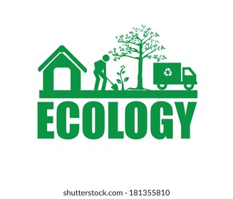 eco design over white background, vector illustration