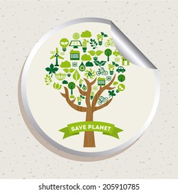 eco design over white background vector illustration