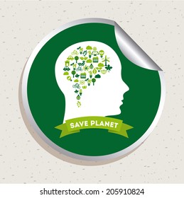 eco design over  white  background vector illustration