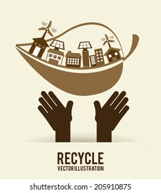 eco design over white background vector illustration
