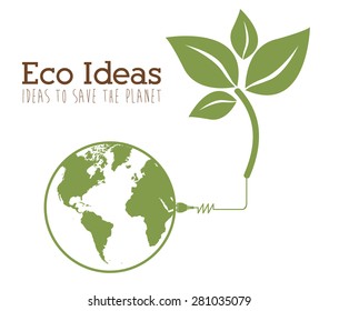 Eco design over white background, vector illustration