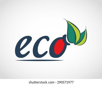 Eco design over white background, vector illustration