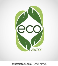 Eco design over white background, vector illustration