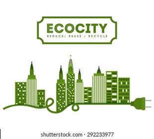 eco design over white background, vector illustration