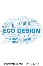 Eco Design word cloud. Wordcloud made with text only.