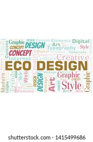Eco Design word cloud. Wordcloud made with text only.