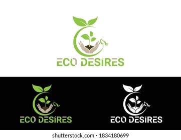 Eco Desires Logo or Icon Design Vector Image Template