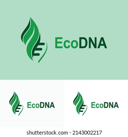 Eco DNA Logo Design Template. Abstract biotechnology leaf dna logo design. green energy, medicine, science, technology, laboratory, logotype vector icon. - Vector.