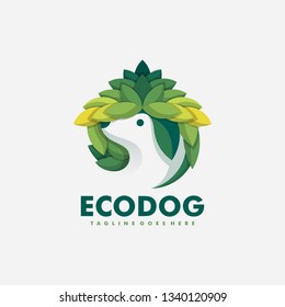 Eco Dog Concept illustration vector Design template. Suitable for Creative Industry, Multimedia, entertainment, Educations, Shop, and any related business