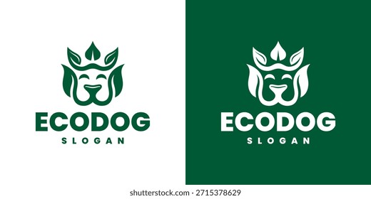 eco cão mascote logotipo vetor