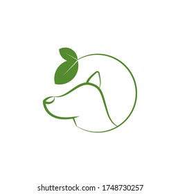 ilustración de diseño de vector de perro ecológico