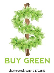 Eco Dollar Sign - Vector Illustration