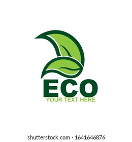 Eco doodle organic leaves emblems, stickers, frames and logo
