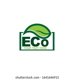 Eco doodle organic leaves emblems, stickers, frames and logo
