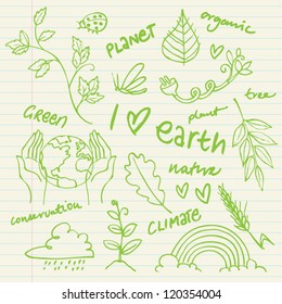 ECO drawings vector set