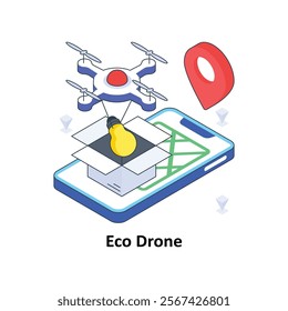 Eco Drone isometric Colored illustration. EPS File stock illustration