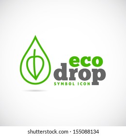 Eco drop abstract symbol icon or Logo Template