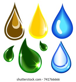 Eco Drop Icon Template. Creative Design. Vector Set