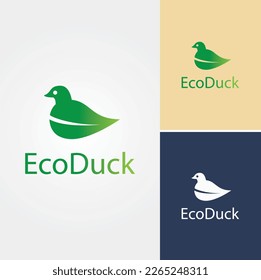 Eco Duck Logo Design Vector