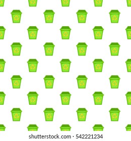 Eco dustbin pattern. Cartoon illustration of eco dustbin vector pattern for web