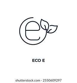 ícone do eco e outline. Vetor linear do conceito de ecologia. Linha fina eco e ícone isolado no fundo branco