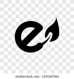 Eco E vector icon isolated on transparent background, Eco E transparency logo concept