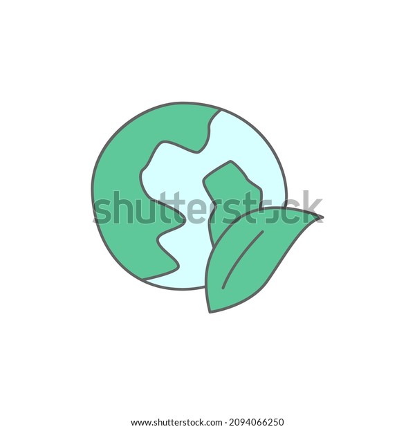 Eco earth, ecology Icon in color icon, isolated on white
background 