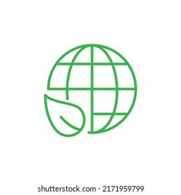eco earth editable stroke icon, Smart stroke icon