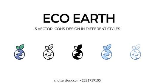 Eco Earth icon. Suitable for Web Page, Mobile App, UI, UX and GUI design.