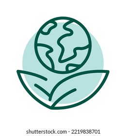 Eco earth сolor line icon. Pictogram for web page.