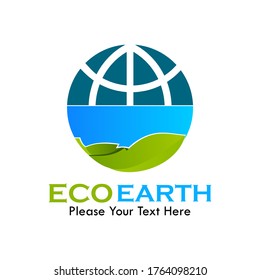 Eco earth logo template illustration. suiatble for earth day, eco, nature, website, network, industry, factory, etc