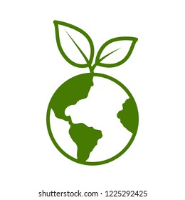 Eco earth logo vector isolated on white background. Trendy eco earth logo in flat style. Template for app, product, label, ui, logo, poster and web site. Creative art concept, vector illustration