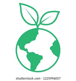 Eco earth logo vector isolated on white background. Trendy eco earth logo in flat style. Template for app, product, label, ui, logo, poster and web site. Creative art concept, vector illustration
