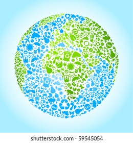 Eco earth vector icon set