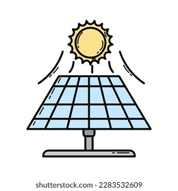 eco. Ecological icon. Solar panels. Line icon. Green energy. Clean planet.