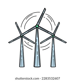 eco. Ecological icon. Windmill. Line icon. Green energy. Clean planet.