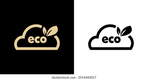 Eco, ecological - vector label for product on white and black backgrounds.