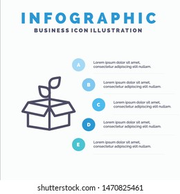 Eco, Ecology, Energy, Plant  Line icon with 5 steps presentation infographics Background. Vector Icon Template background
