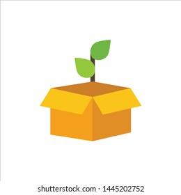 Eco, Ecology, Energy, Plant, Power  Flat Color Icon. Vector icon banner Template