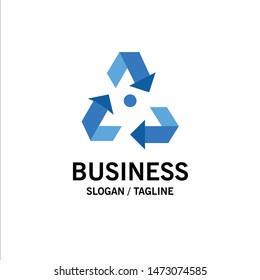 Eco, Ecology, Environment, Garbage, Green Business Logo Template. Flat Color