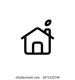 Eco Ecology Home Building Outline Icon, Logo, and illustration Vector