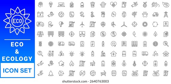 Eco or Ecology Icons Set. Ecology icon set. Ecofriendly icon, nature icons set on white background. Vector illustration