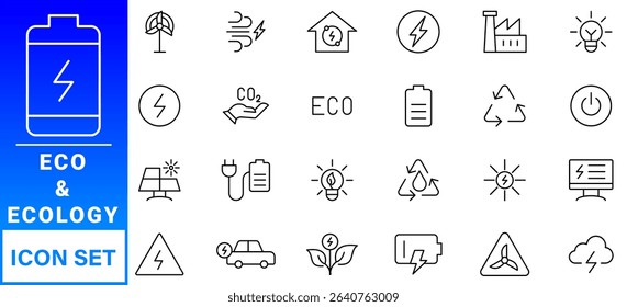 Eco or Ecology Icons Set. Ecology icon set. Ecofriendly icon, nature icons set on white background. Vector illustration