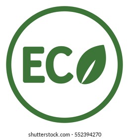 eco ecology sign character emblem label word in simple icon in circle