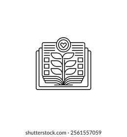 Eco Education Line Icon. linear style sign for mobile concept and web design. Outline vector icon.