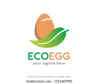 Eco Egg Logo Template Design Vector, Emblem, Concept Design, Creative Symbol, Icon