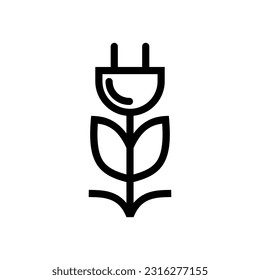 Eco elctric design logo template illustartion. there are leaf with plug