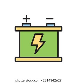 Eco Electric Accu Icon Vector illustration