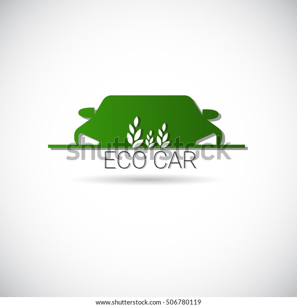 Eco Electric Car Friendly Environment\
Machine Web Icon Green Logo Flat Vector\
Illustration