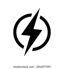 Eco electric lightning icon Zero emission vehicle Battery charging station sign